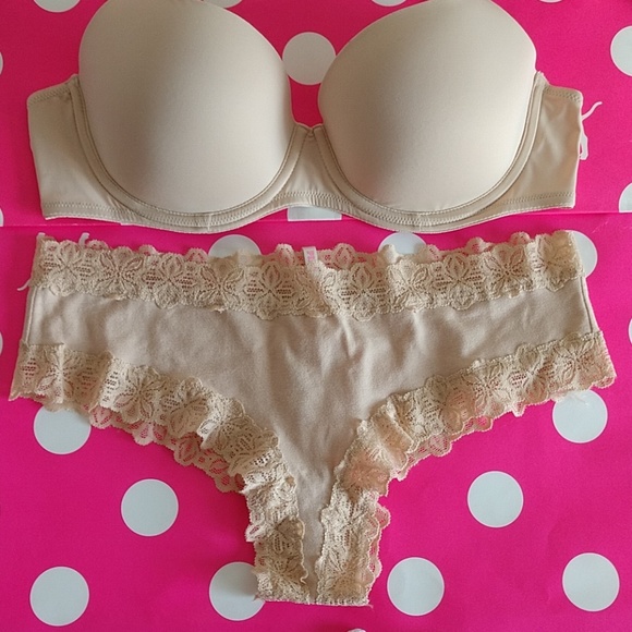 ❌SET💝34C PINK LIGHTLY LINED BRA+ PANTY S. - Picture 3 of 4
